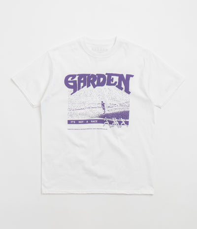 Garden Not A Race T-Shirt - White / Purple