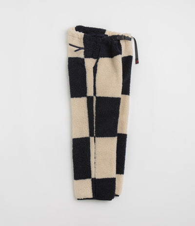 Gramicci Checkered Sherpa Pants - Natural / Navy Check