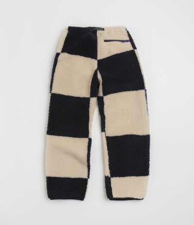 Gramicci Checkered Sherpa Pants - Natural / Navy Check