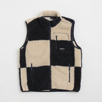 Gramicci Checkered Sherpa Vest - Natural / Navy Check thumbnail