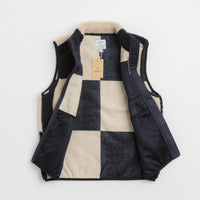 Gramicci Checkered Sherpa Vest - Natural / Navy Check thumbnail