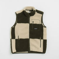 Gramicci Checkered Sherpa Vest - Natural / Olive Check thumbnail