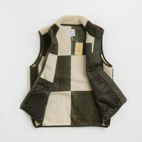 Gramicci Checkered Sherpa Vest - Natural / Olive Check thumbnail