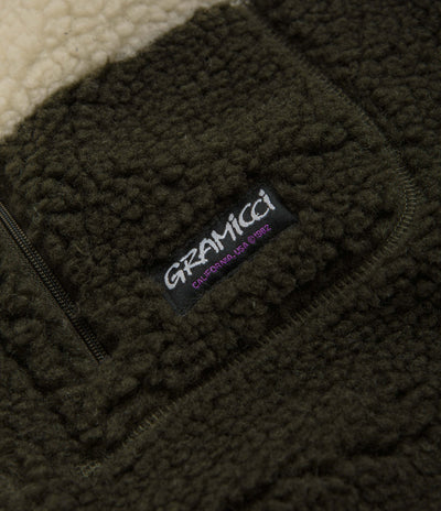 Gramicci Checkered Sherpa Vest - Natural / Olive Check