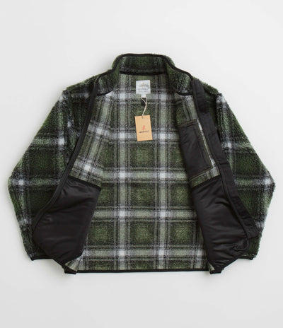 Gramicci Shadow Plaid Sherpa Jacket - Olive Shadow Plaid