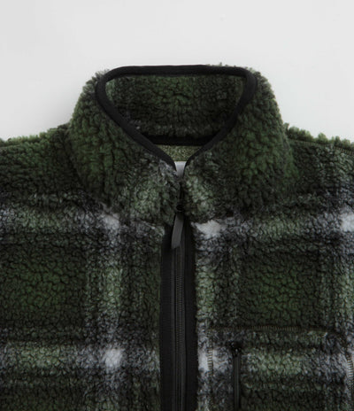 Gramicci Shadow Plaid Sherpa Jacket - Olive Shadow Plaid