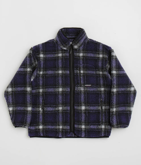 Gramicci Shadow Plaid Sherpa Jacket - Purple Shadow Plaid