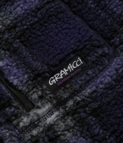 Gramicci Shadow Plaid Sherpa Jacket - Purple Shadow Plaid