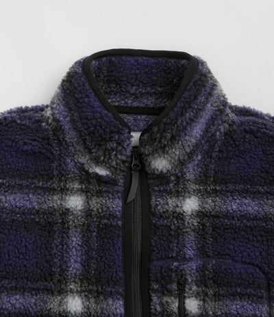 Gramicci Shadow Plaid Sherpa Jacket - Purple Shadow Plaid