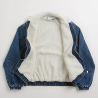 Grand Collection Denim Sherpa Track Jacket - Blue thumbnail