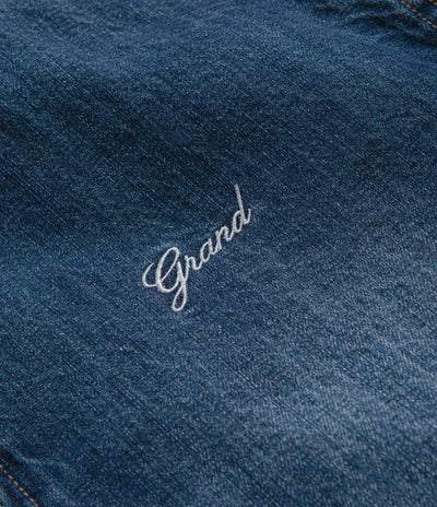 Grand Collection Denim Sherpa Track Jacket - Blue