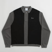 Grand Collection Knit 1/4 Zip Sweatshirt - Grey / Black thumbnail