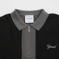 Grand Collection Knit 1/4 Zip Sweatshirt - Grey / Black thumbnail