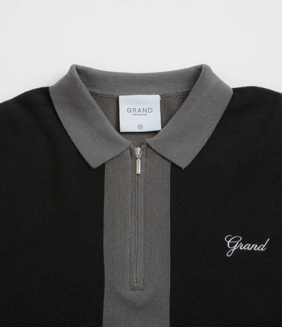 Grand Collection Knit 1/4 Zip Sweatshirt - Grey / Black