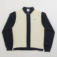 Grand Collection Knit 1/4 Zip Sweatshirt - Navy / Cream thumbnail