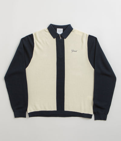 Grand Collection Knit 1/4 Zip Sweatshirt - Navy / Cream