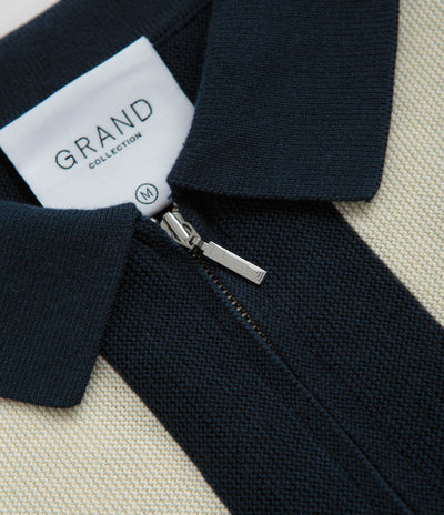 Grand Collection Knit 1/4 Zip Sweatshirt - Navy / Cream