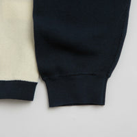 Grand Collection Knit 1/4 Zip Sweatshirt - Navy / Cream thumbnail