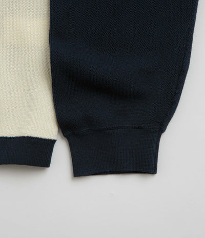 Grand Collection Knit 1/4 Zip Sweatshirt - Navy / Cream