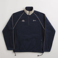 Grand Collection x Umbro 1/4 Zip Micro Fleece - Navy / Cream thumbnail