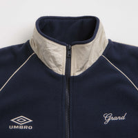 Grand Collection x Umbro 1/4 Zip Micro Fleece - Navy / Cream thumbnail