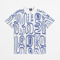 Helas Abstract Pique Polo Shirt - White / Blue thumbnail