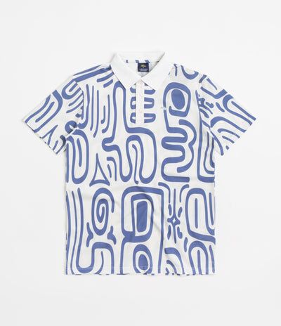 Helas Abstract Pique Polo Shirt - White / Blue