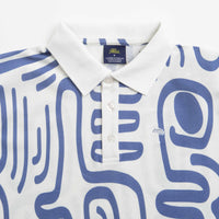 Helas Abstract Pique Polo Shirt - White / Blue thumbnail