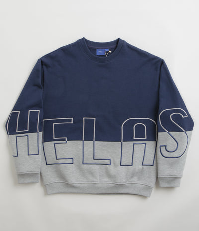 Helas Negative Crewneck Sweatshirt - Grey / Navy