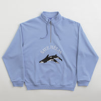 Helas Save Helas Quarter Zip Sweatshirt - Grey Blue thumbnail