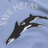 Helas Save Helas Quarter Zip Sweatshirt - Grey Blue thumbnail