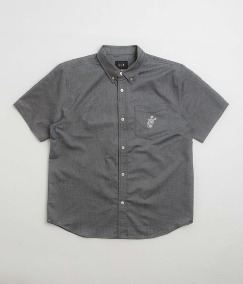 HUF Icarus Short Sleeve Oxford Shirt - Washed Black