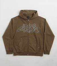 HUF Outlines Heavyweight Full Zip Fleece - Brown