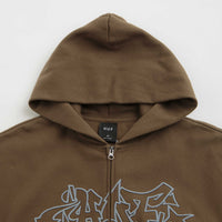 HUF Outlines Heavyweight Full Zip Fleece - Brown thumbnail