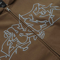 HUF Outlines Heavyweight Full Zip Fleece - Brown thumbnail