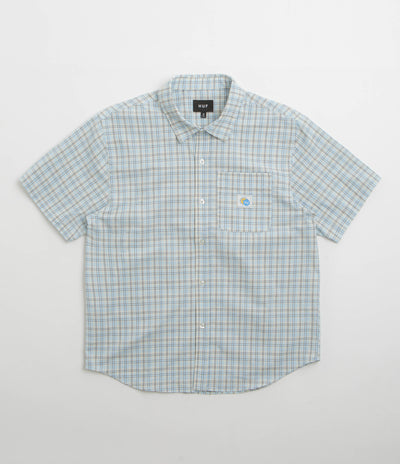 HUF Total Eclipse Plaid Short Sleeve Shirt - Light Blue