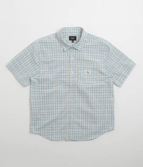 HUF Total Eclipse Plaid Short Sleeve Shirt - Light Blue