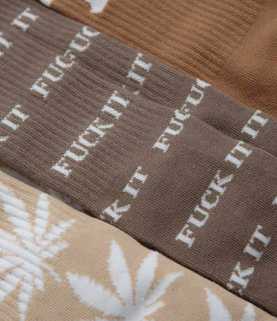 HUF Variety Socks (3 Pack) - Brown