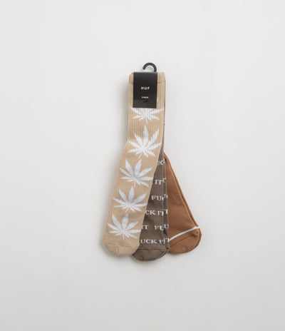 HUF Variety Socks (3 Pack) - Brown