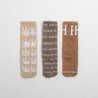 HUF Variety Socks (3 Pack) - Brown thumbnail