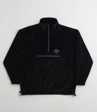 Magenta Dimanche Velour 1/2 Zip Sweatshirt - Navy