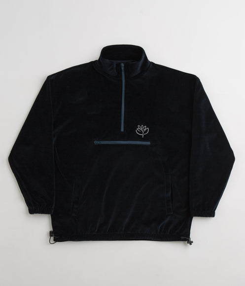 Magenta Dimanche Velour 1/2 Zip Sweatshirt - Navy | Flatspot