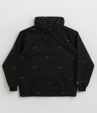 Magenta Loop Fleece Hoodie - Black