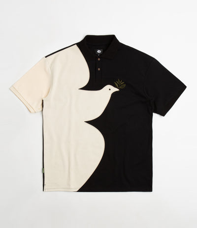 Magenta Peace Polo Shirt - Natural / Black