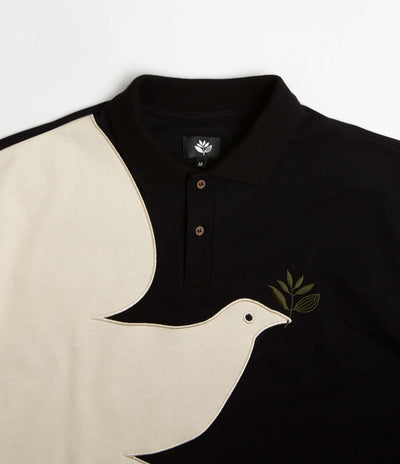 Magenta Peace Polo Shirt - Natural / Black