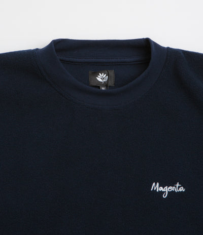 Magenta Script Crewneck Sweatshirt - Navy