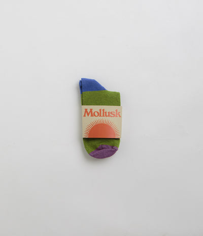 Mollusk Color Block Socks - Moss