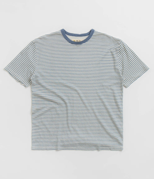 Mollusk Hemp T-Shirt - Natural / Indigo Stripe