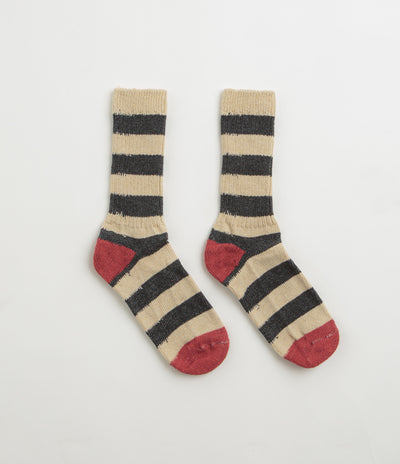 Mollusk Stripe Utility Socks - Charcoal Stripe