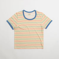 Mollusk Womens Ringer T-Shirt - Red / Gold / Green Stripe thumbnail